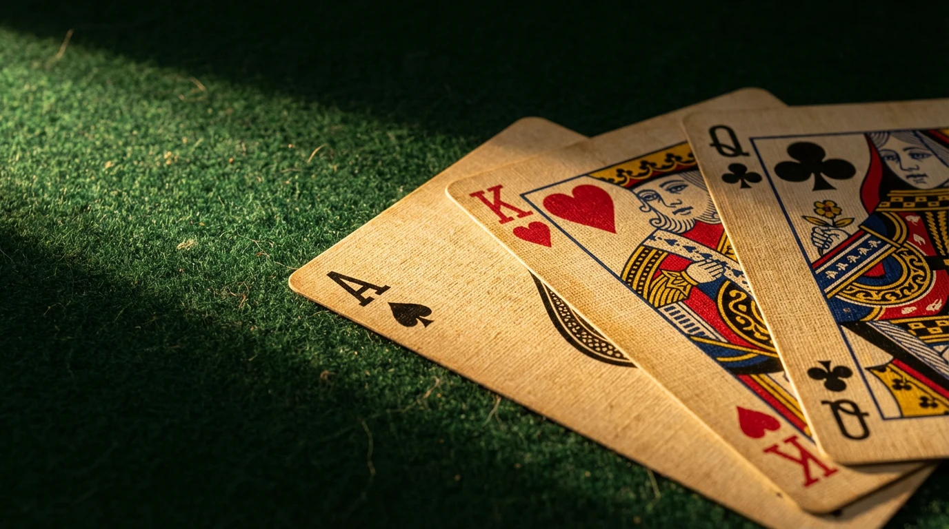 Close-up texture of Waddingtons linen finish playing card stock