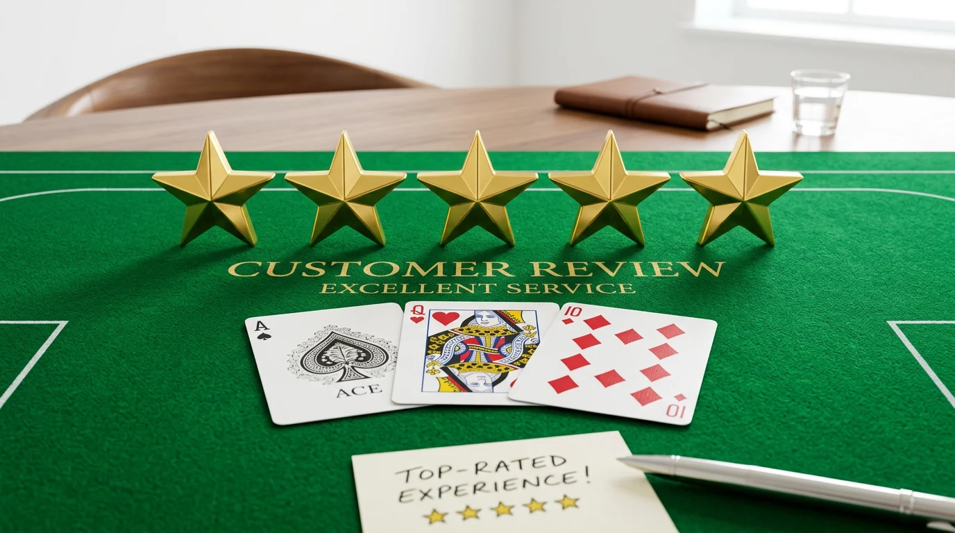 Assorted Waddingtons playing card packs representing customer reviews