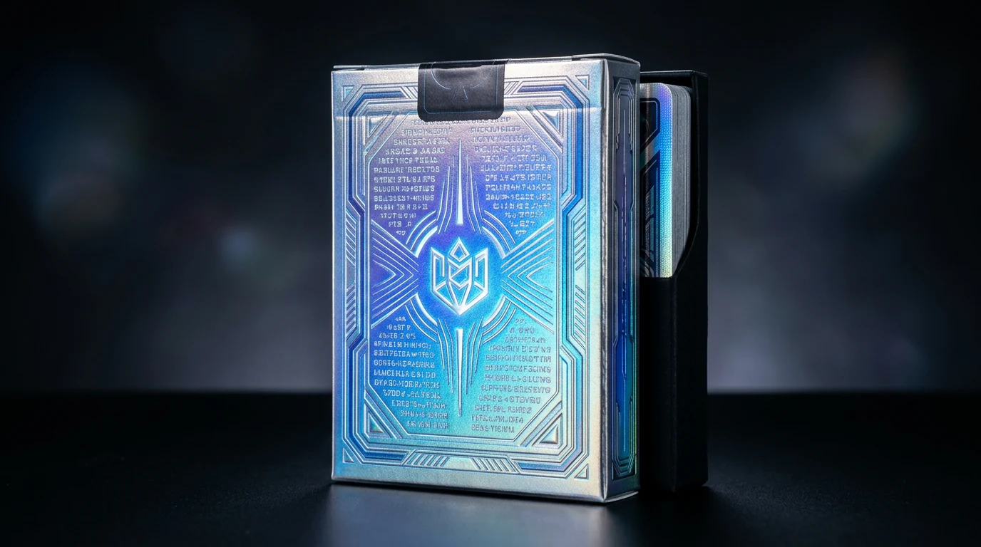 Waddingtons platinum playing cards with holographic tuck design
